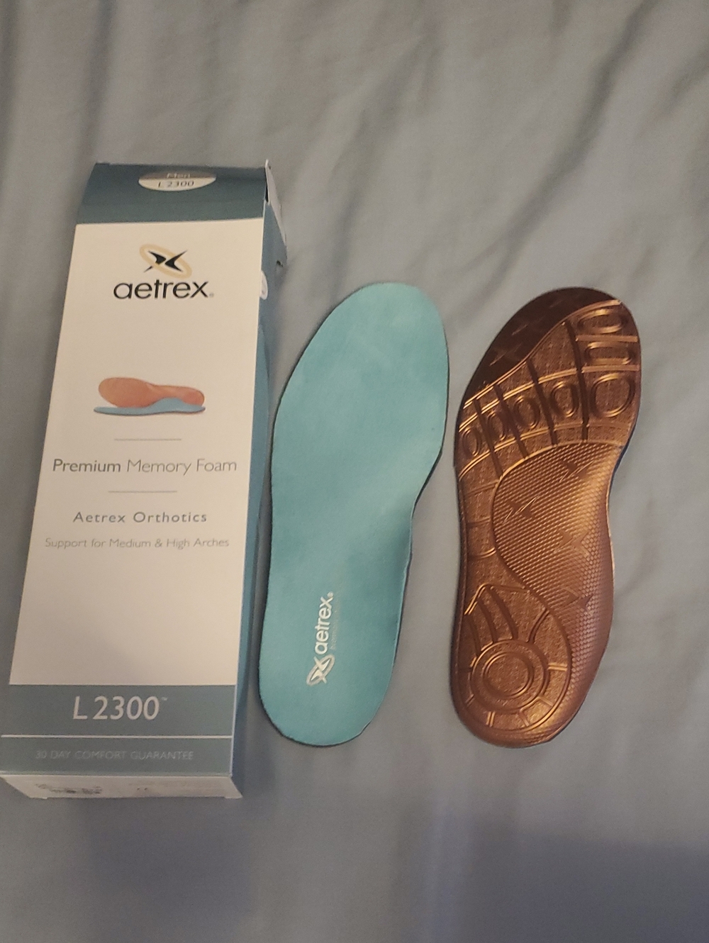 New! Aetrex Orthotics Premium Memory Foam Insoles. Size MENS 10 (L2300)